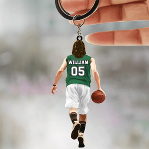 Personalized Basketball Boy Keychain,Gift For Basketball Lover