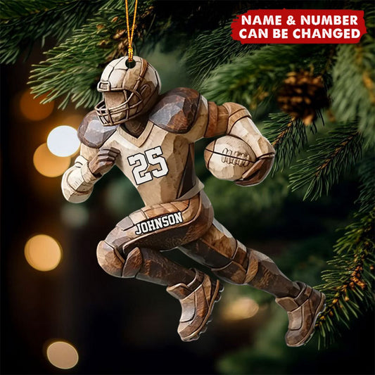 Custom Name And Number Personalized American Football Player Ornament