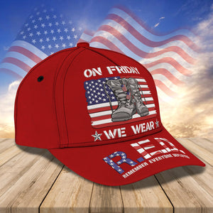 On Friday We Wear RED - Personalized Classic Cap