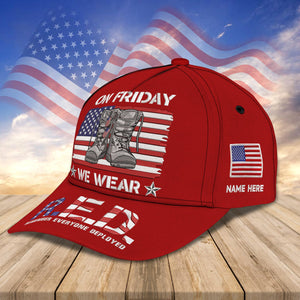 On Friday We Wear RED - Personalized Classic Cap