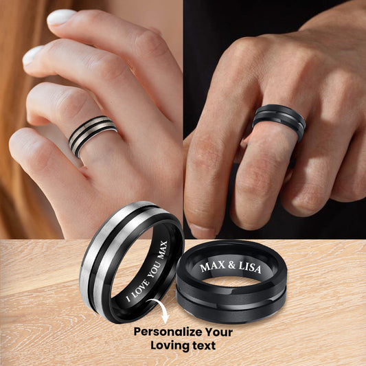 Personalized Custom Text  Promise Ring - Gift For Couple