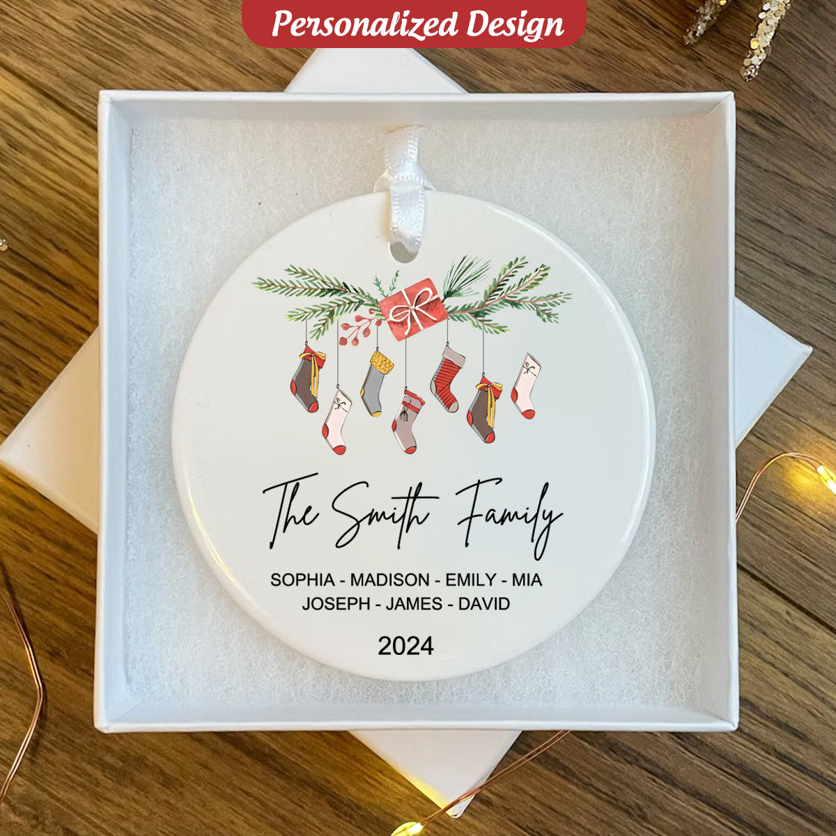 Personalized Family Christmas Stocking Name Ornaments