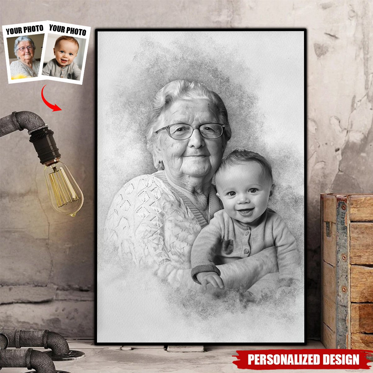 Add Loved One to Photo, Combine Photos,Personalized Memorial Poster