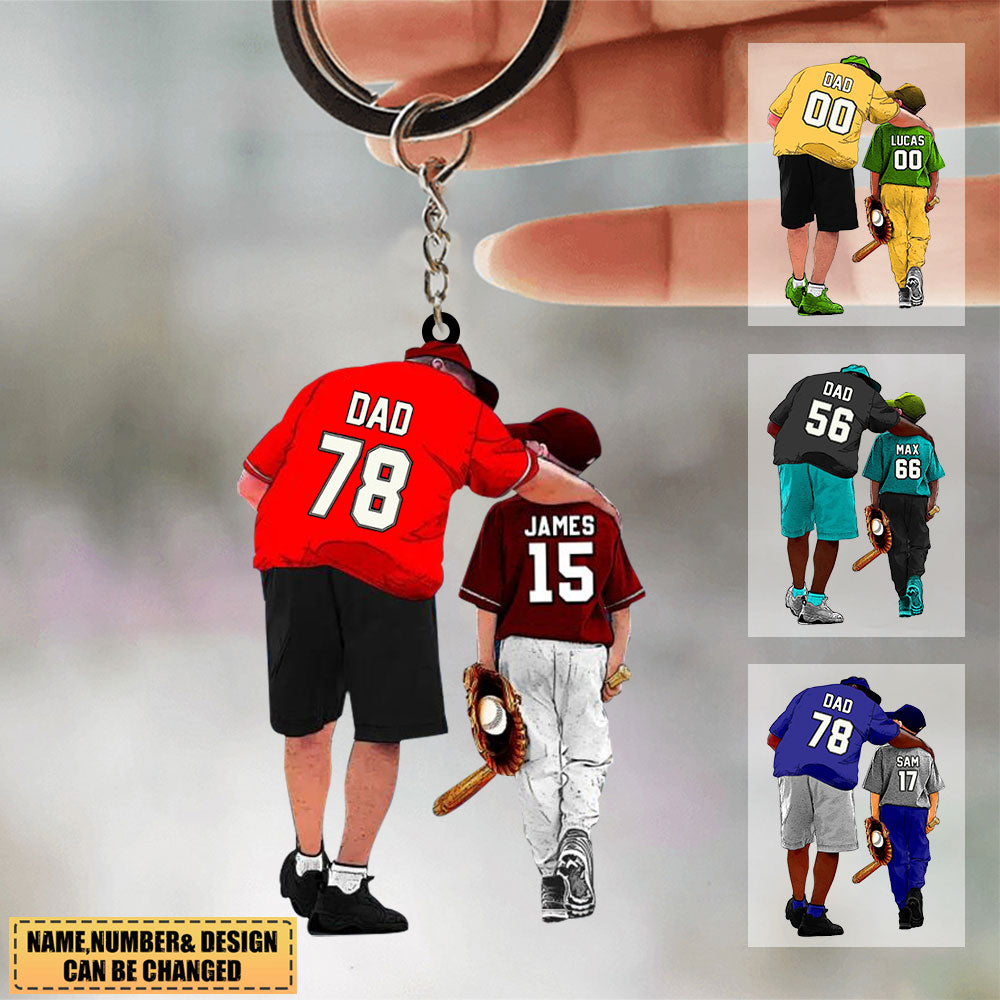 Personalized Baseball Player Gift For Dad, Son, Coach Acrylic Keychain