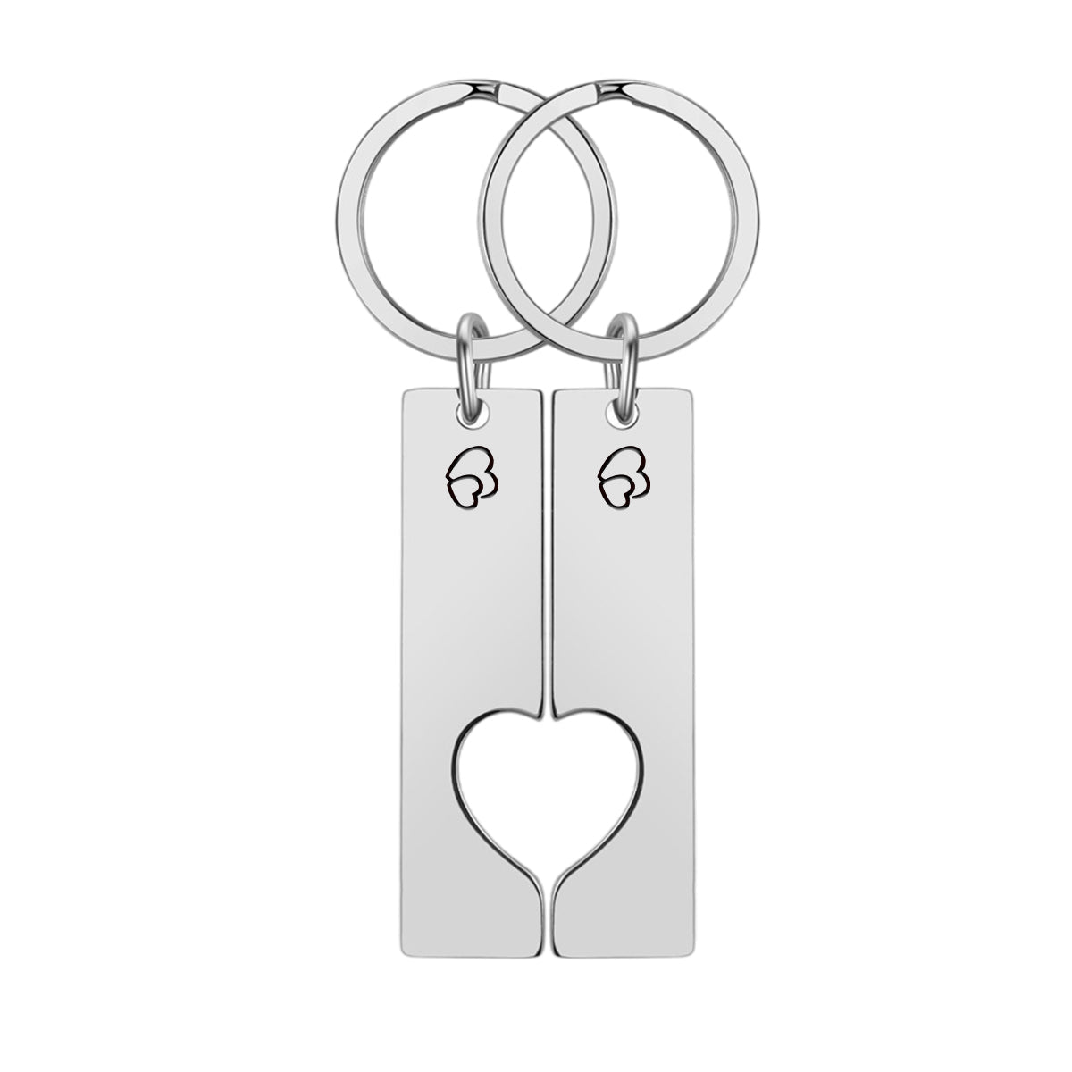 To My Man - Personalized Couple Heart Keychain with Date & Initials