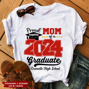 Proud Family Of A Class Of 2024 Graduate Senior - Personalized Custom T Shirt