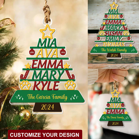 Personalized Family Name Christmas Tree-Acrylic Ornament