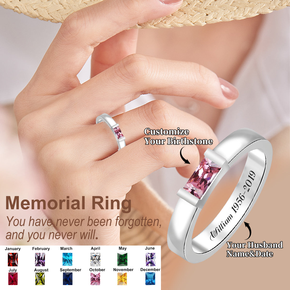 Personalized Birthstones Promise Ring