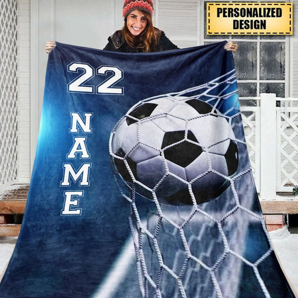 Personalized Soccer Blanket - Gift For Soccer Lovers