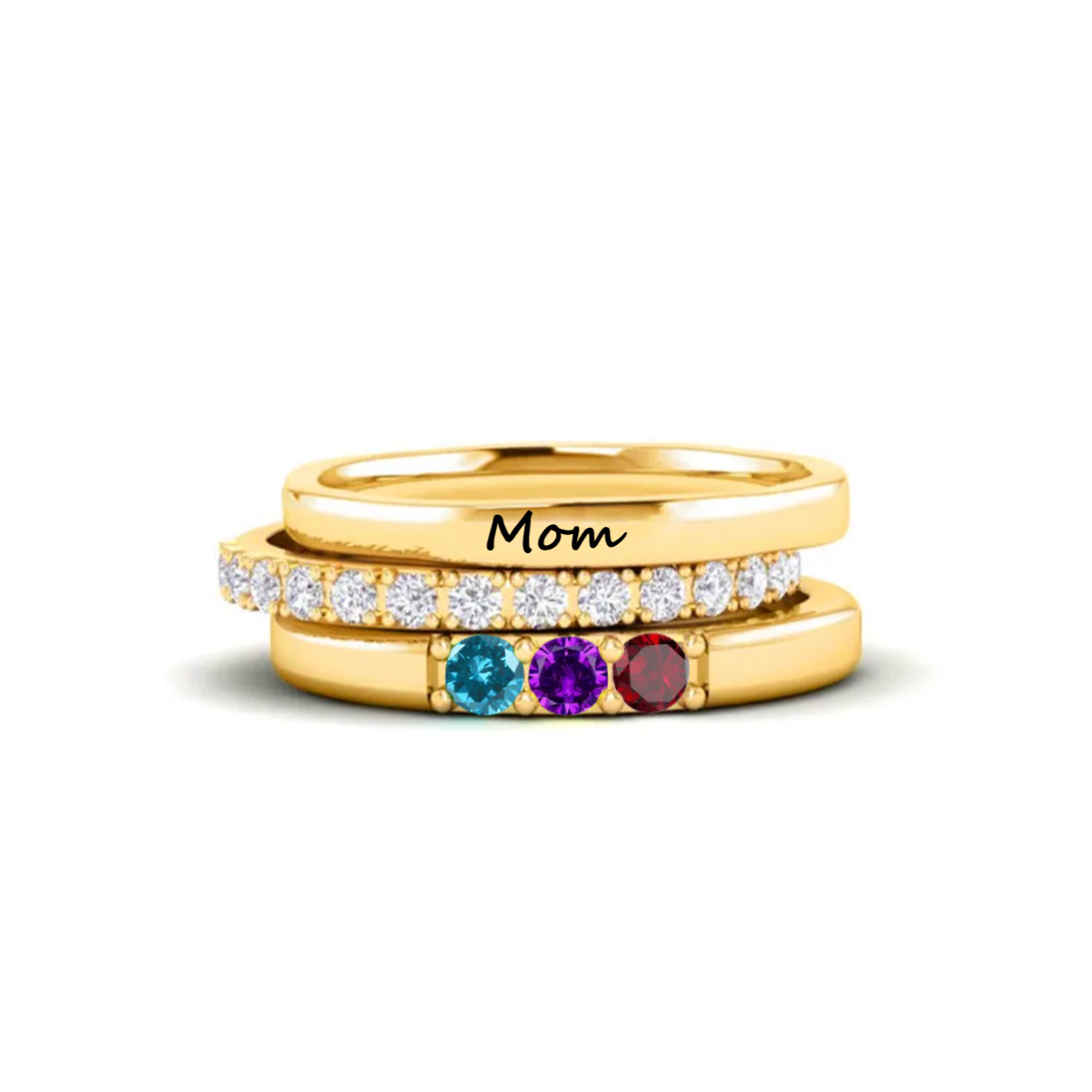 For Grandmother-Custom With Grandkids' Birthstones Personalized Grandma's Ring