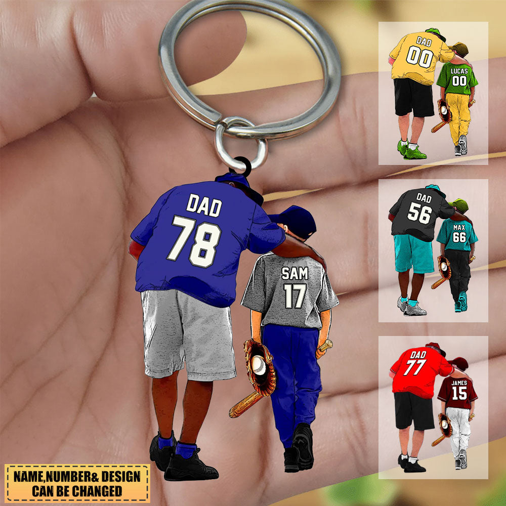 Personalized Baseball Player Gift For Dad, Son, Coach Acrylic Keychain