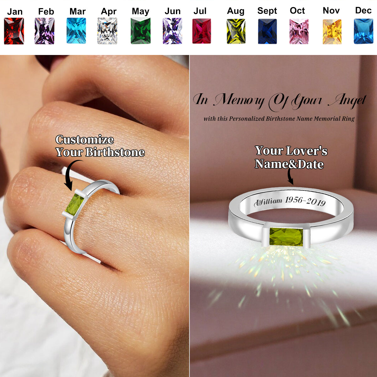 Personalized Birthstones Promise Ring