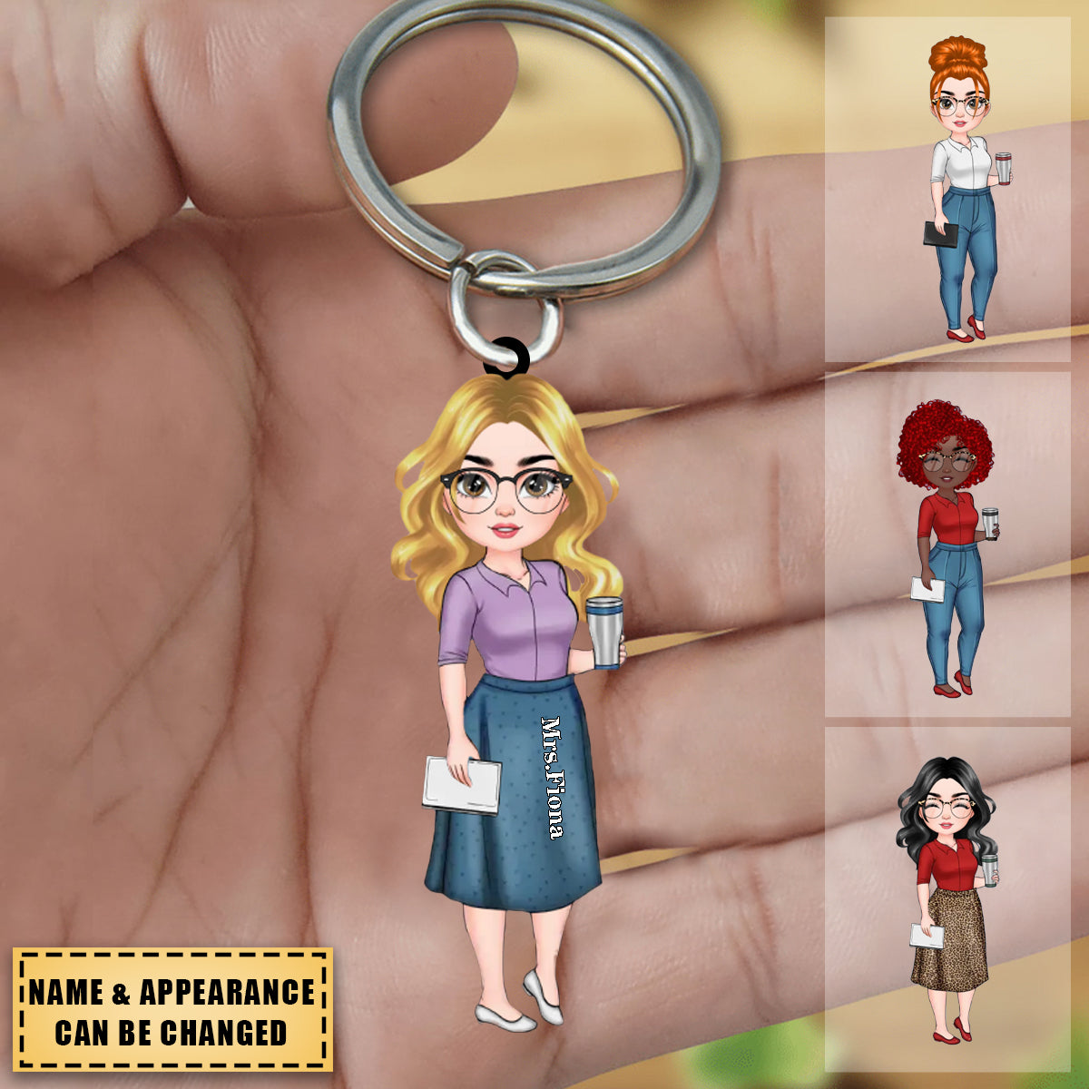 Personalized Teacher Keychain - Lovely Gift For Teacher