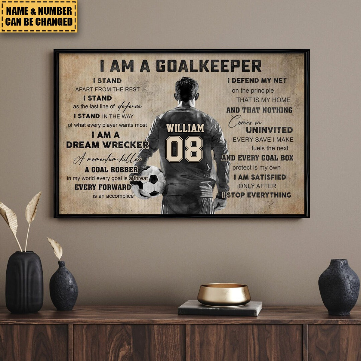 Soccer Goalkeeper Personalized Poster, Perfect Gift For Soccer Lovers