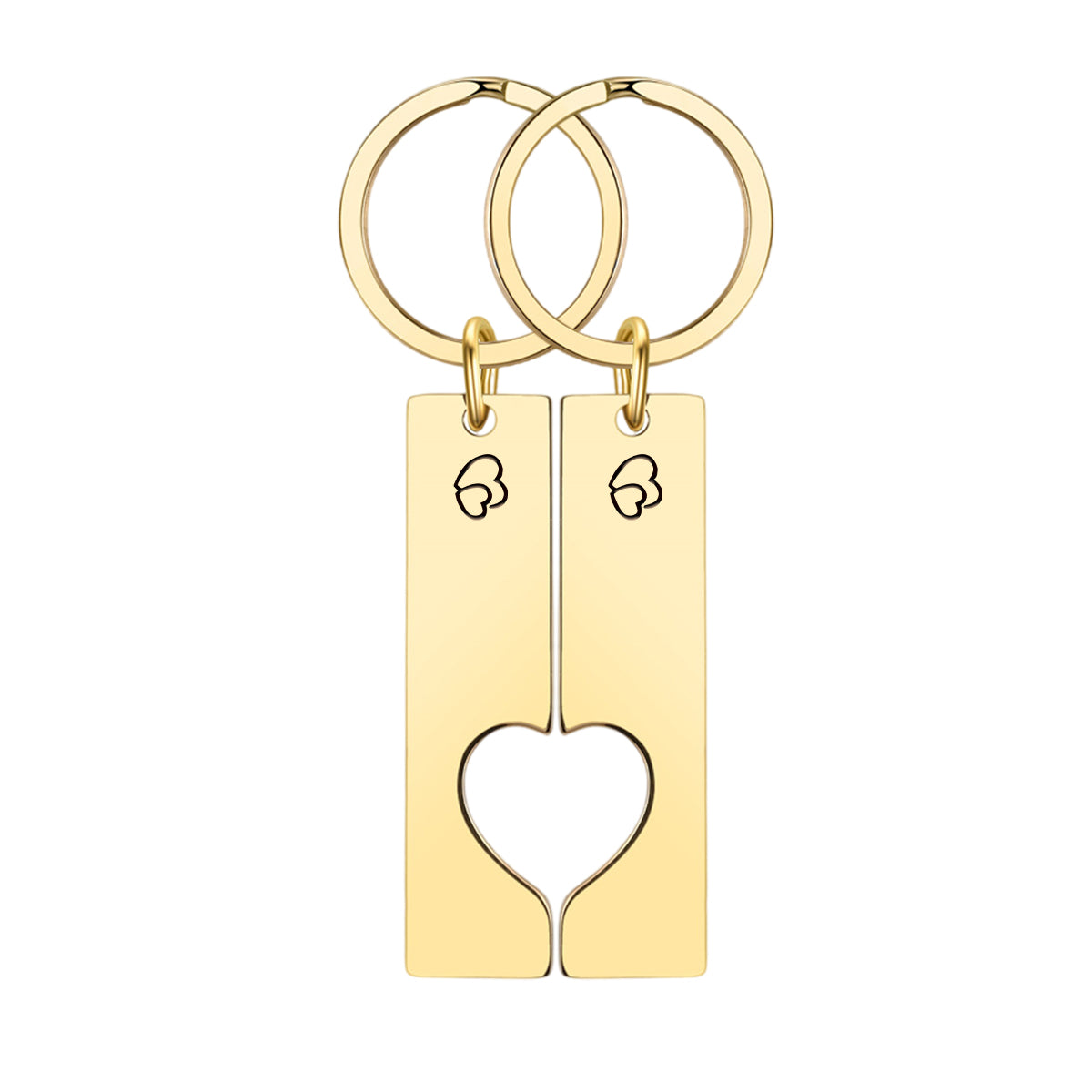 To My Man - Personalized Couple Heart Keychain with Date & Initials