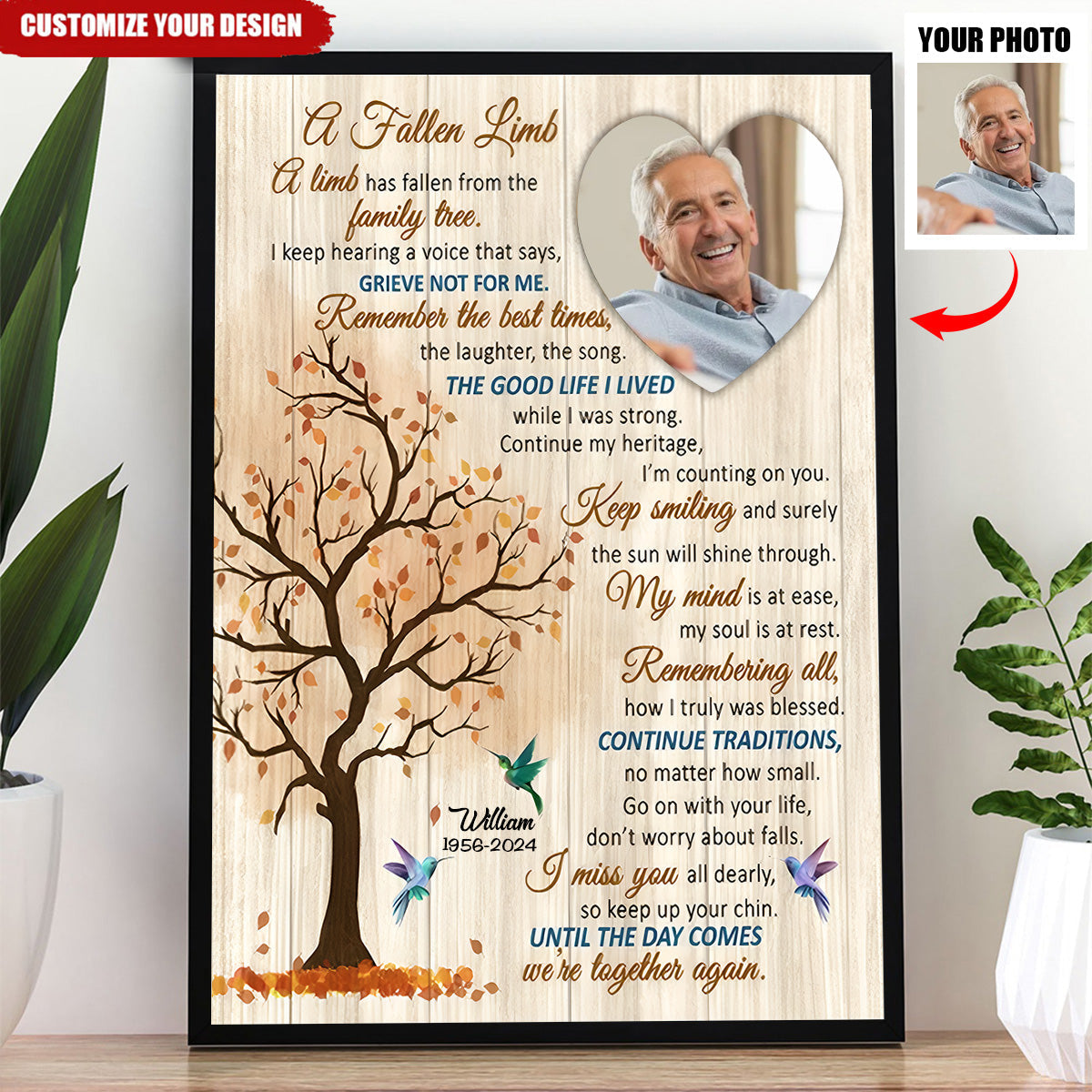 A Limb Has Fallen In The Family Tree- Personalized Memorial Poster