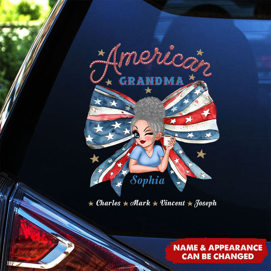 4th of July American Grandma Personalized Sticker Decal