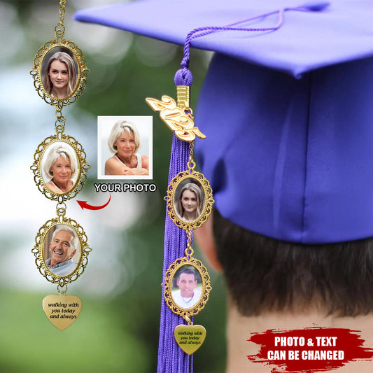 Personalized Memorial Graduation Cap Tassel Photo Charm