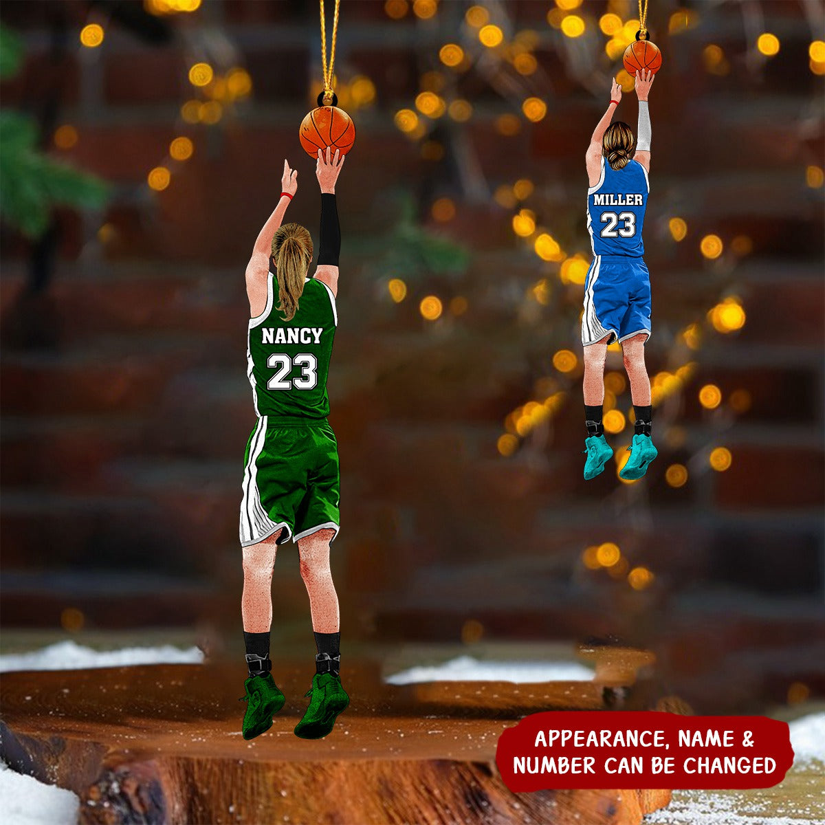 Personalized Basketball Girl Player Acrylic Ornament - Gift For Basketball Lover