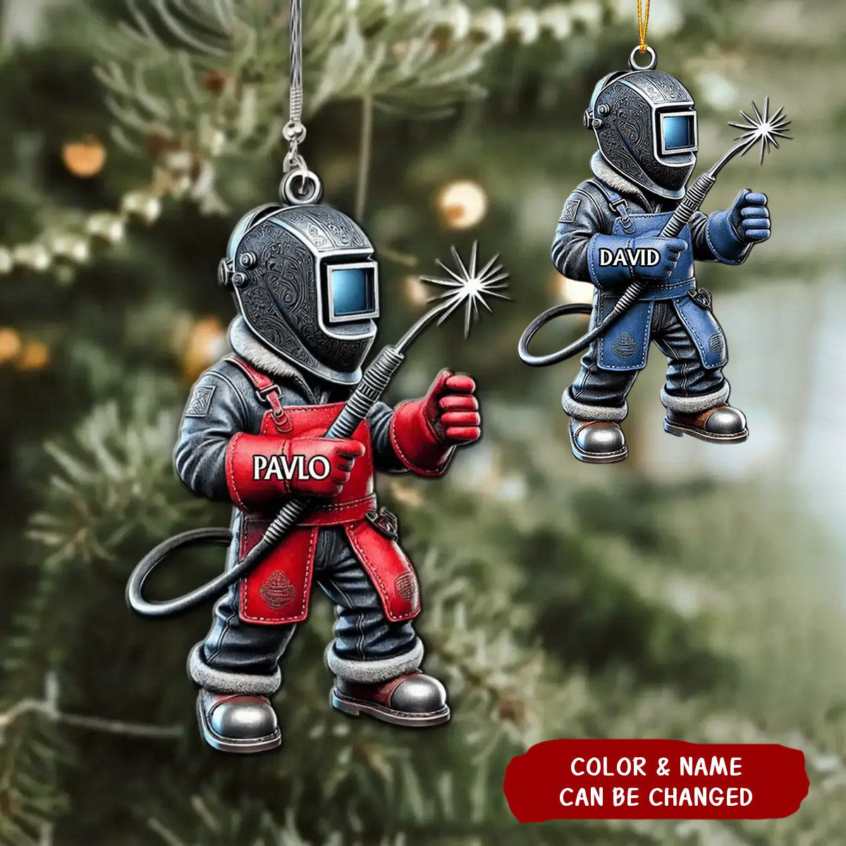 Personalized Welder Custom Name Shaped Ornament