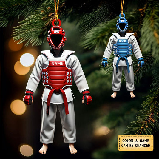 Personalized Custom Name Taekwondo Ornament, Taekwondo Christmas Gift