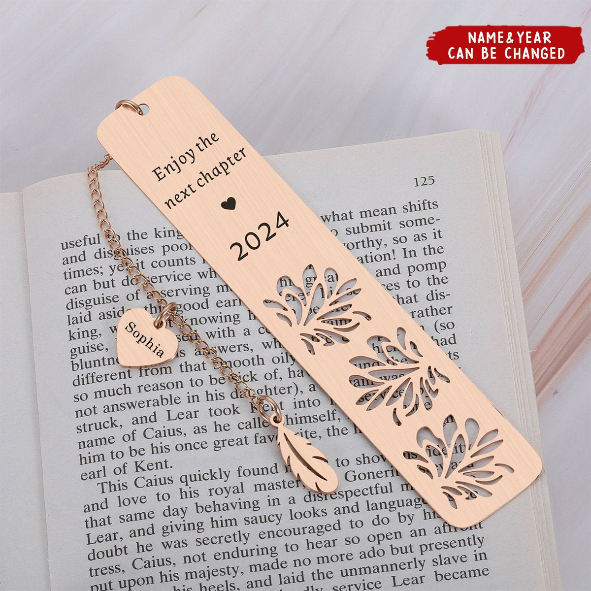 Enjoy The Next Chapter Personalized Metal Bookmark