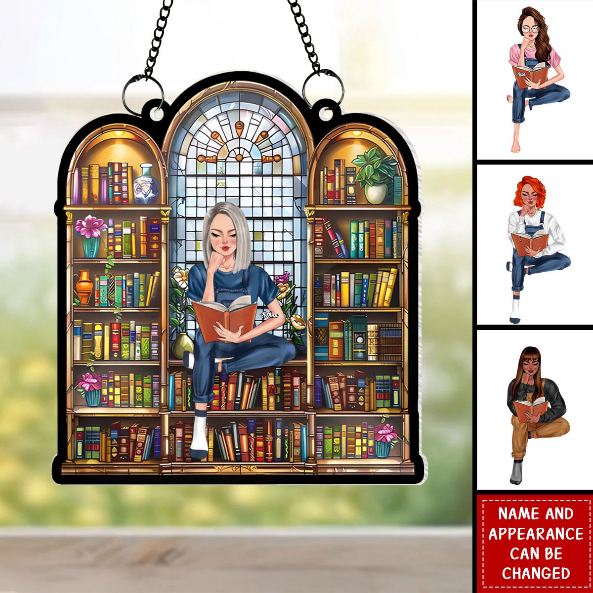 Personalized Gifts For Book Lover Suncatcher Ornament