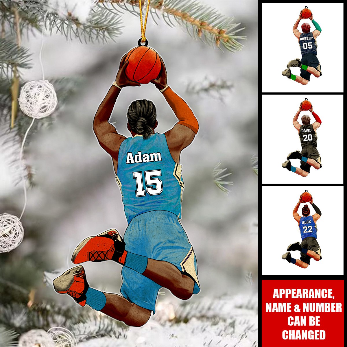 Personalized Basketball Player Ornament,Gift For Basketball Lover