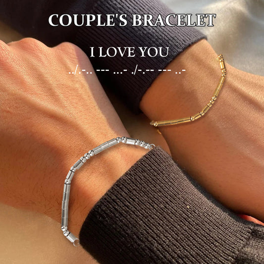 I Love You Matching Morse Code Bracelet For Couples