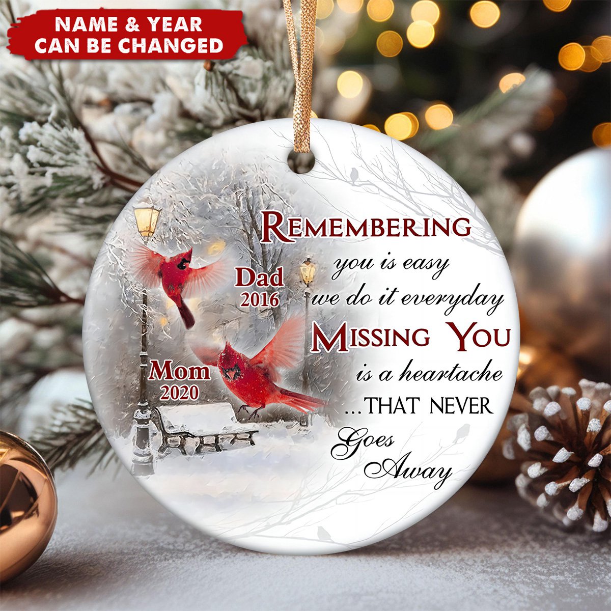 Missing You Is A Heartache - Personalized Ceramic Ornament