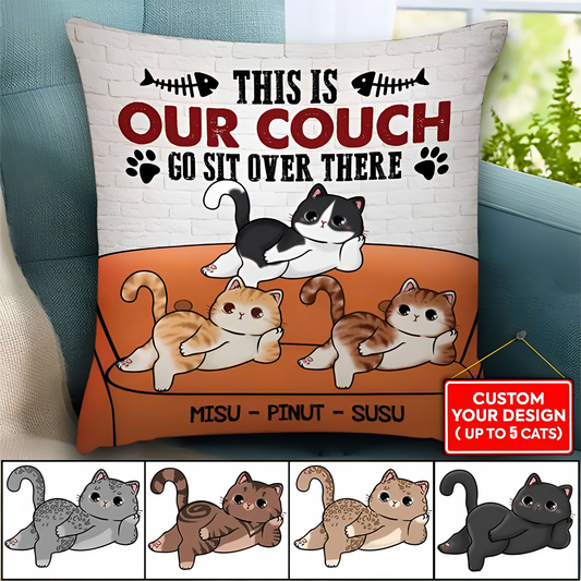 This is Our Coach, Go Sit Over There, Personalized Cutie Kittie Pillow, Cat Lovers Gift