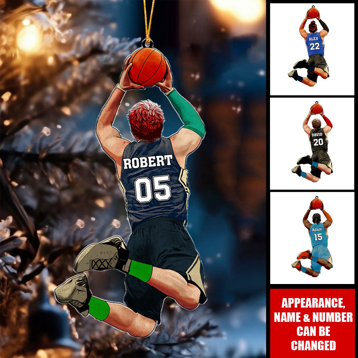 Personalized Basketball Player Ornament,Gift For Basketball Lover