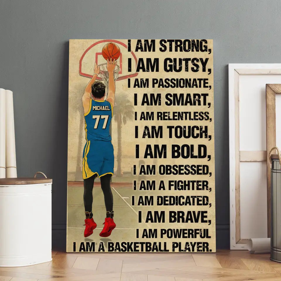 Custom Personalized Basketball Poster, with custom Name, Number & Appearance, Gifts For Basketball Players