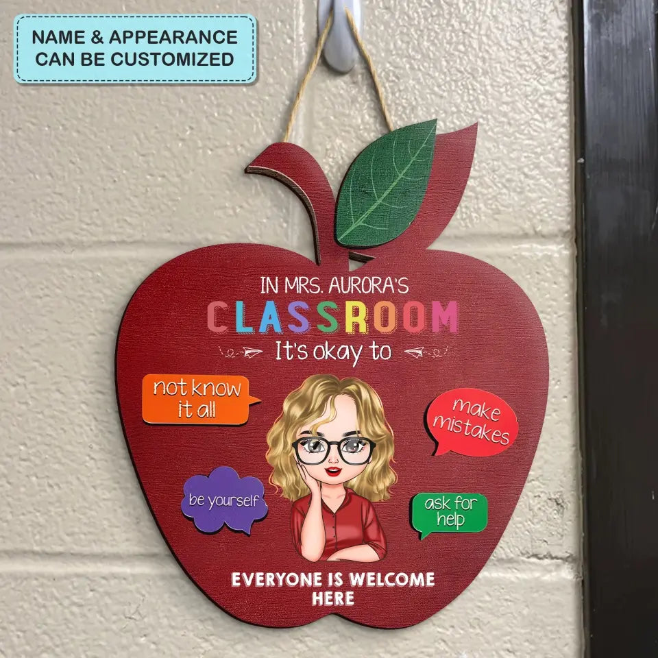 Personalized Custom Door Sign - Welcoming, Birthday, Teacher's Day Gift For Teacher