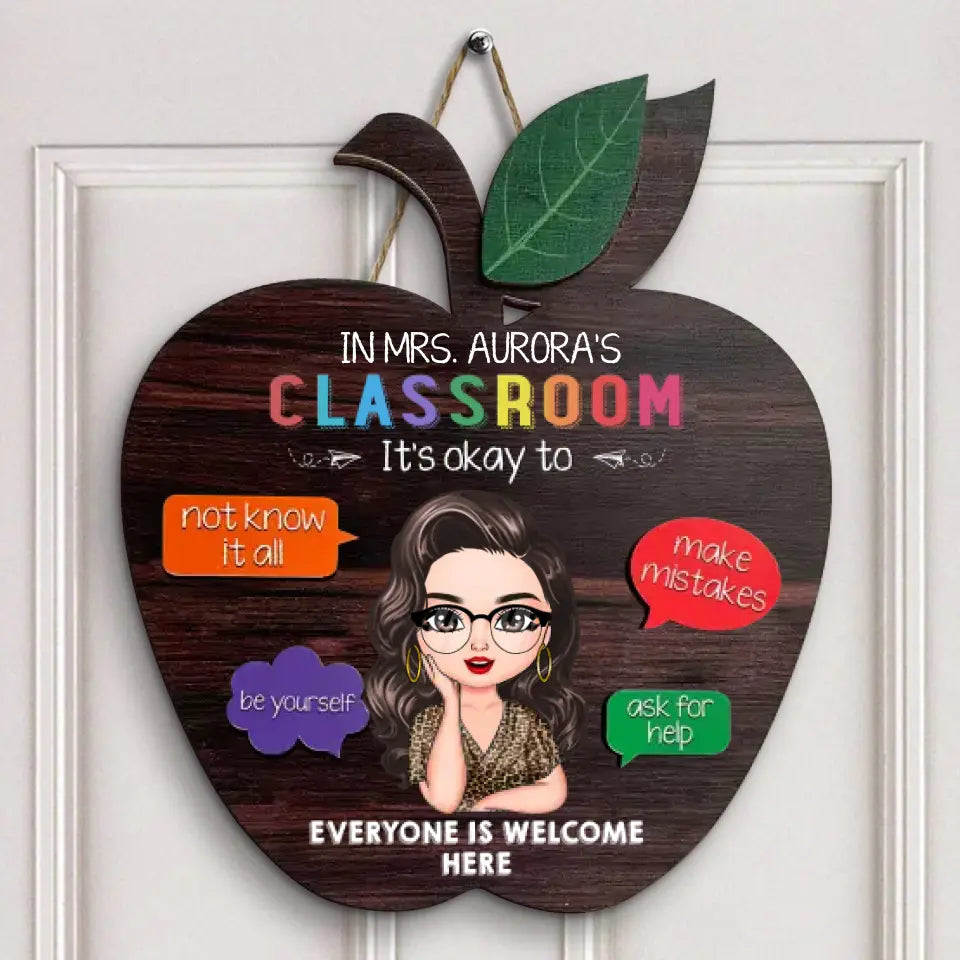 Personalized Custom Door Sign - Welcoming, Birthday, Teacher's Day Gift For Teacher