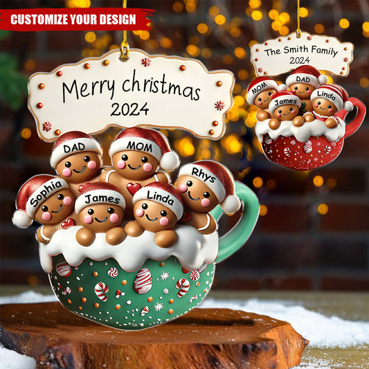 Christmas Gingerbread Family-Personalized Ornament-Gifts For Family