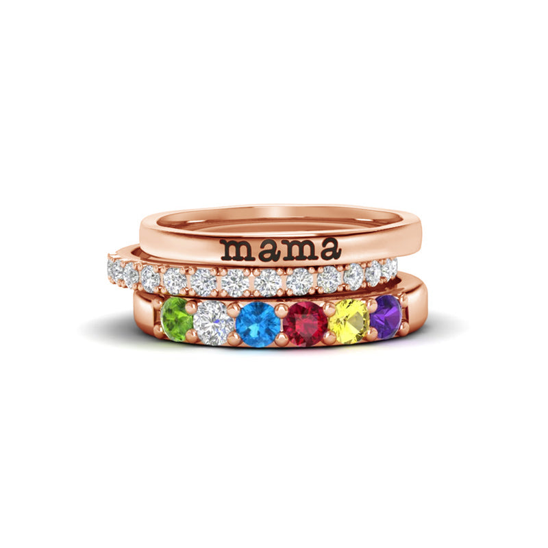 For Grandmother-Custom With Grandkids' Birthstones Personalized Grandma's Ring