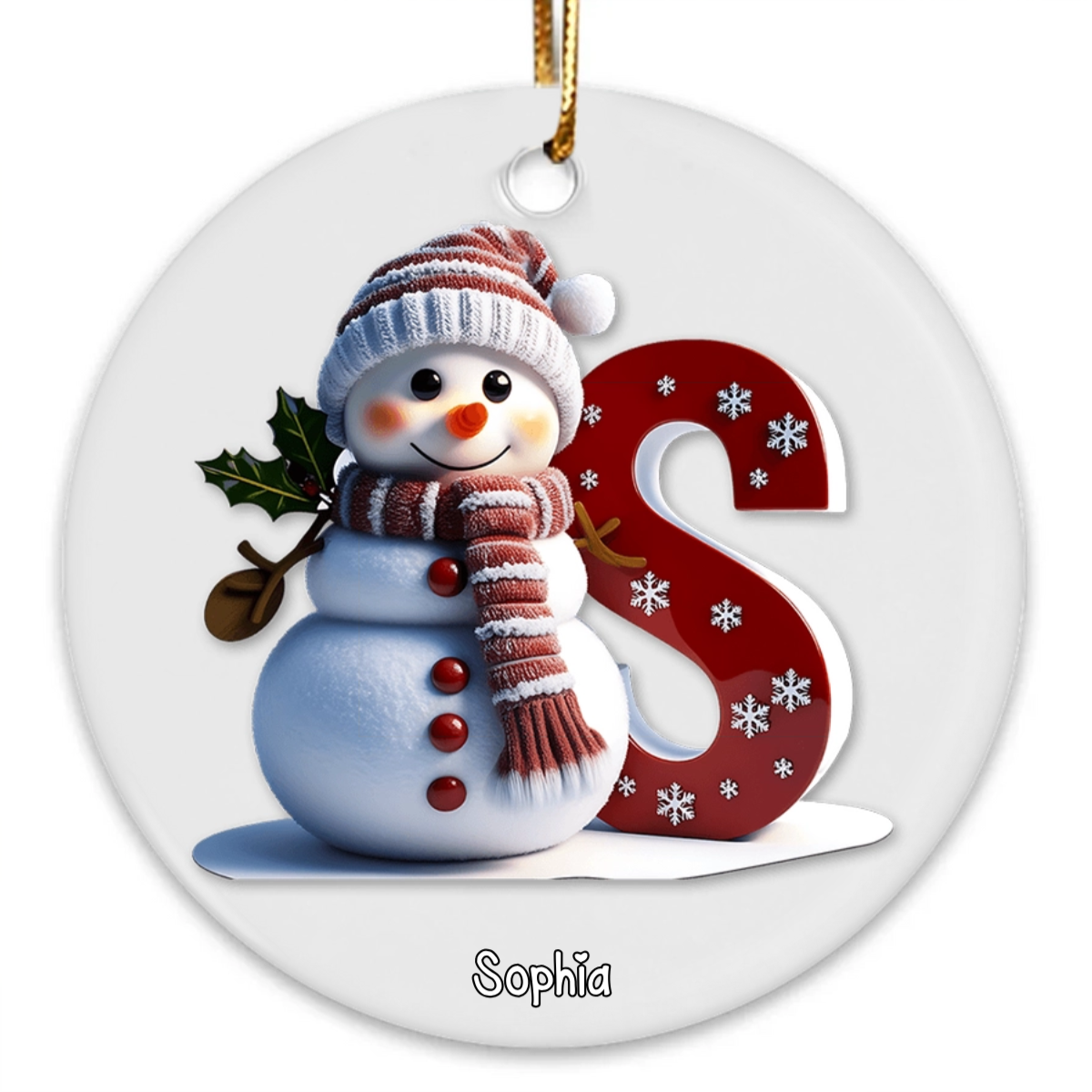 Merry Christmas - Personalized Family Circle Ceramic Ornament