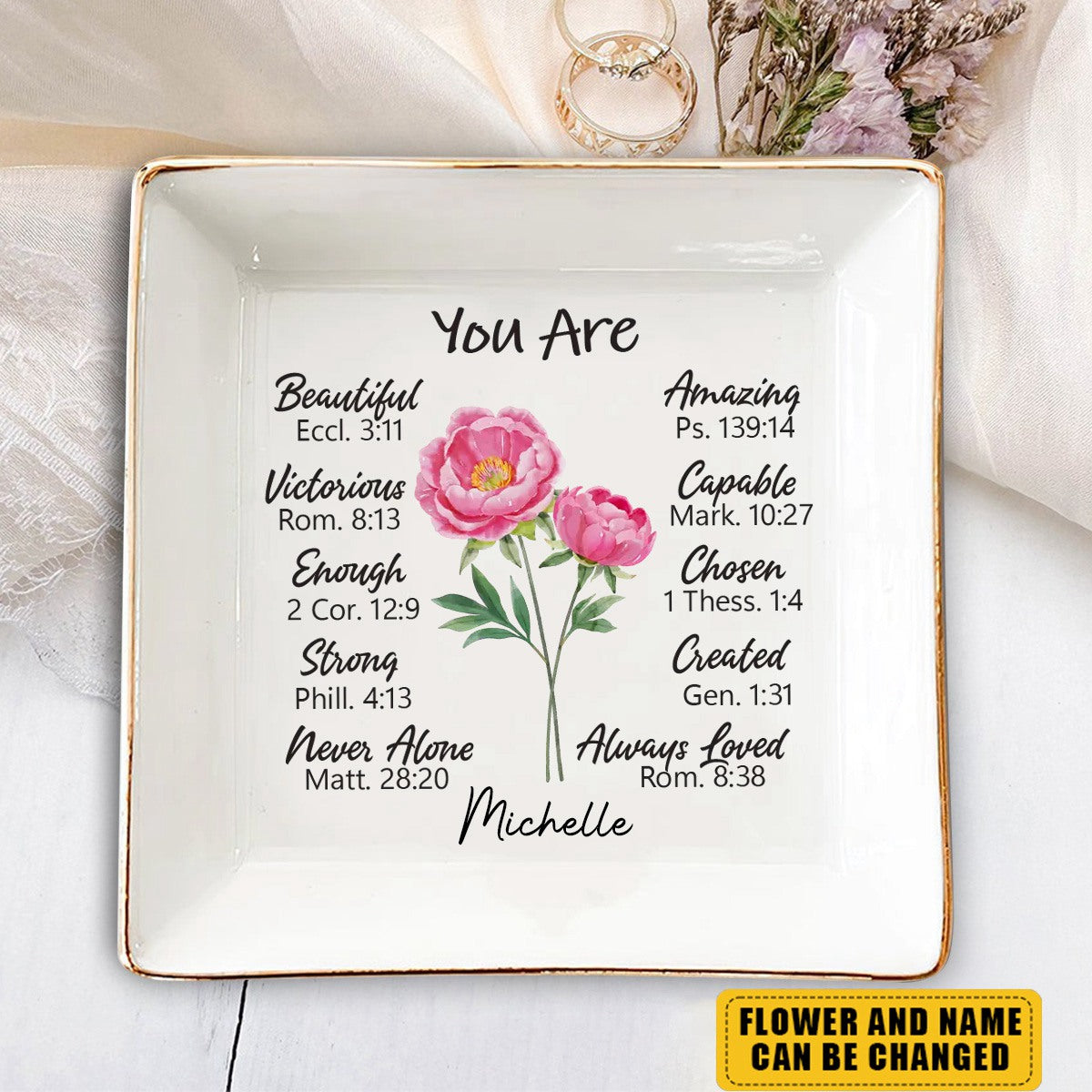 A Friend Is Like A Flower - Bestie Personalized Custom Jewelry Dish