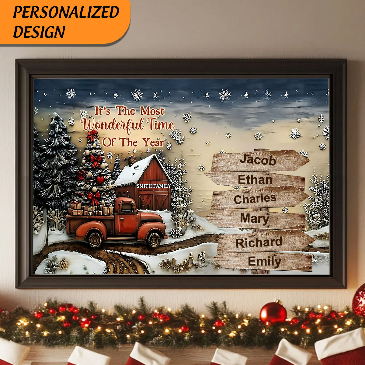 It's The Most Wonderful Time Of The Year - Personalized Family Poster