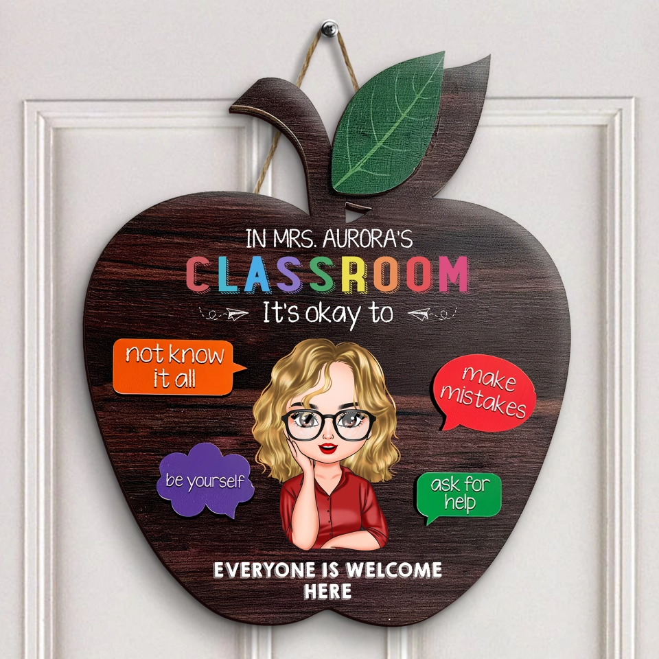 Personalized Custom Door Sign - Welcoming, Birthday, Teacher's Day Gift For Teacher