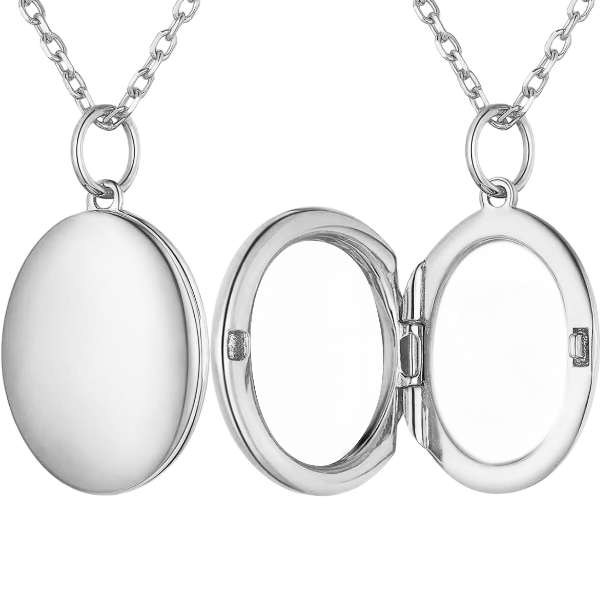 Personalized Photo Locket Necklace - Engraved Oval Necklace