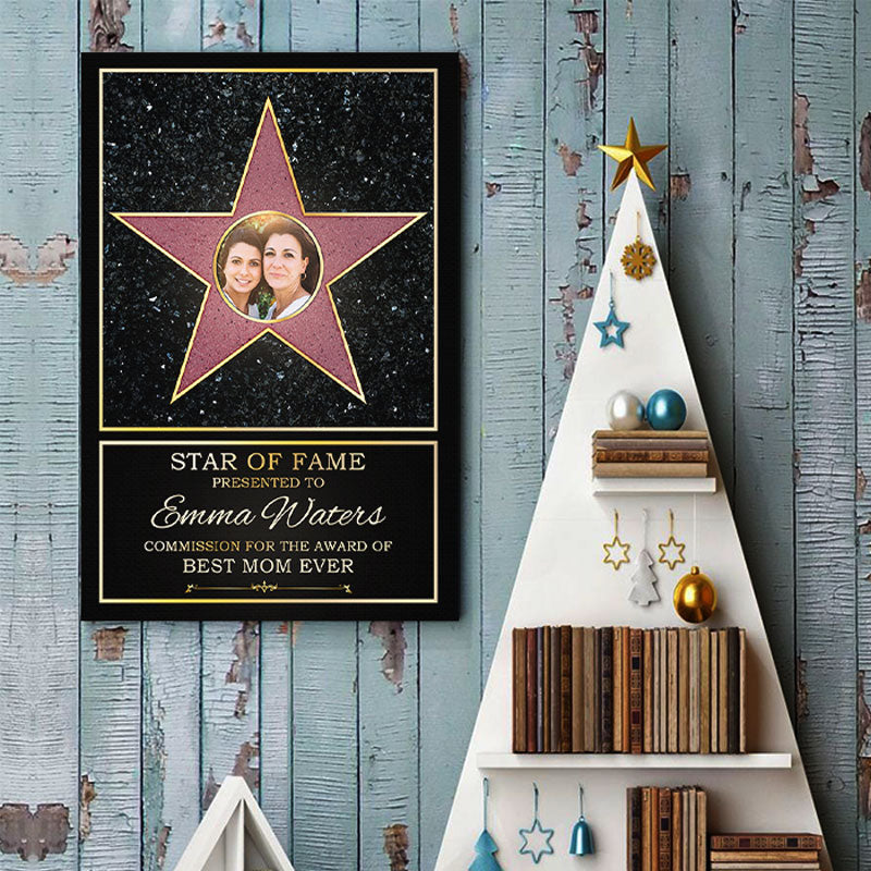 Custom Photo Star Of Fame, Best Mom Of The Year - Family Personalized Custom Vertical Poster