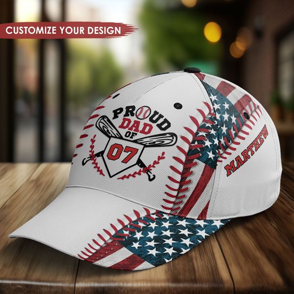 Proud Dad Of A Baseball Player - Personalized Classic Cap