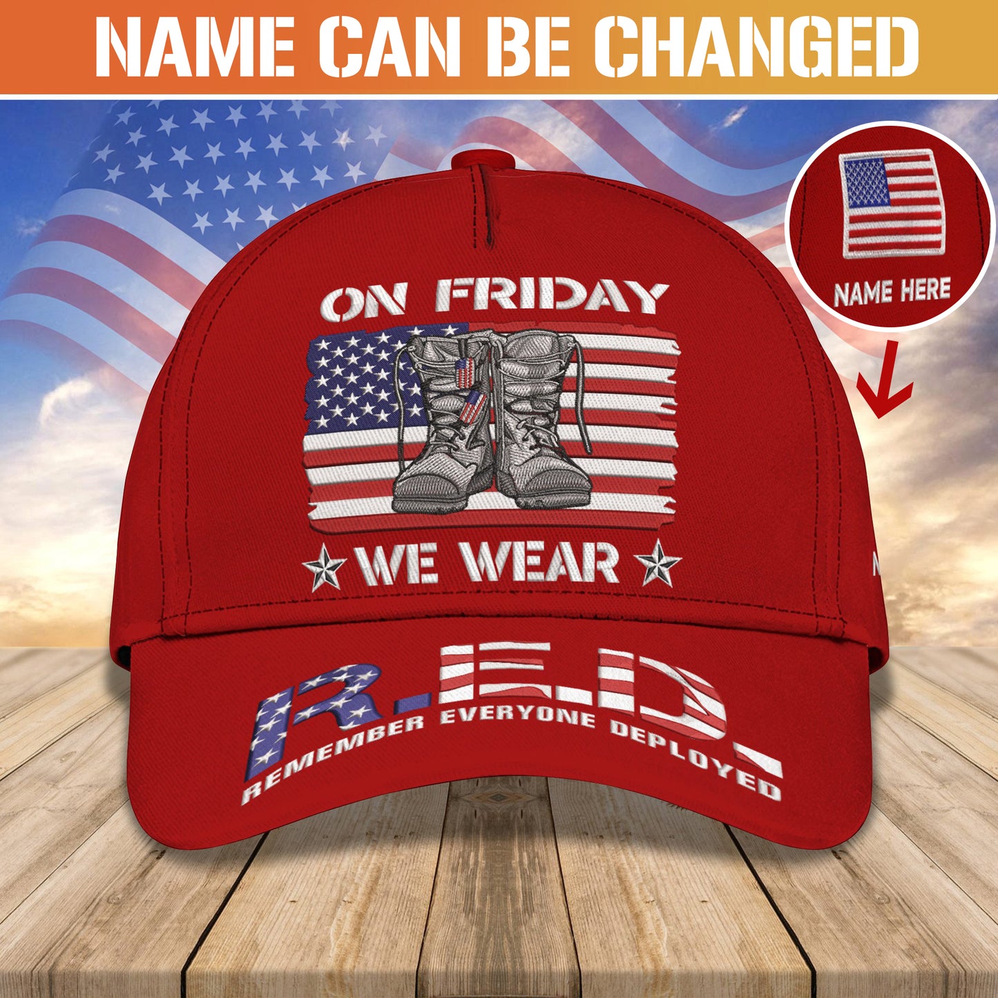 On Friday We Wear RED - Personalized Classic Cap