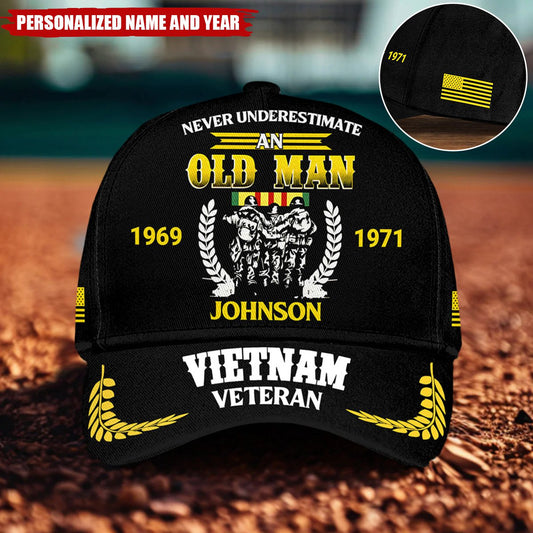 Customized Veteran Cap – 3D Cap Personalized With Name, Years Of Service Military