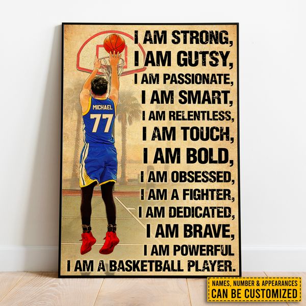 Custom Personalized Basketball Poster, with custom Name, Number & Appearance, Gifts For Basketball Players