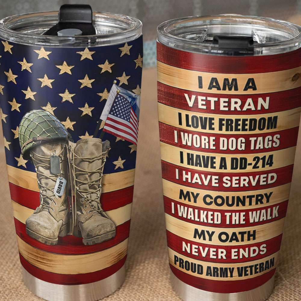 Personalized Military Tumbler Cup - My Oath Never Ends