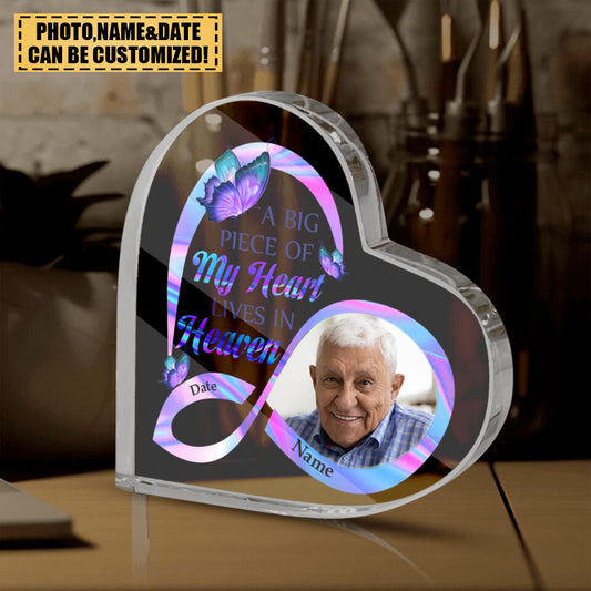 Personalized Memorial Gift A Big Piece Of My Heart Personalized Upload Photo Acrylic Plaque