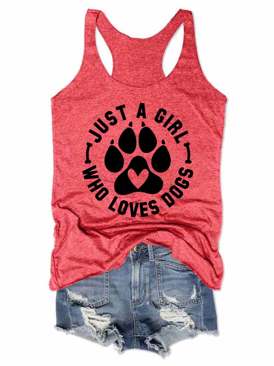 Women's Just A Girl Who Loves Dogs Tank Top